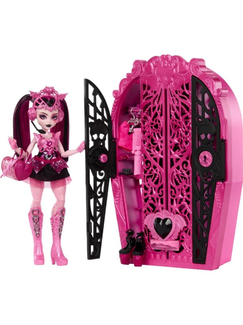 Skulltimate Secrets Doll & Accessories Set - Draculaura Dress-Up Closet & 19